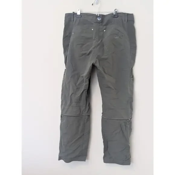 Kuhl Mountain Culture Zip Off Capri Hiking Outdoor Pants Army Green Wmns Sz 14 - Picture 3 of 12
